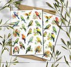 Parrot Watercolour Stickers. Birds Planner Stickers