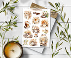 Coffee Stickers: Floral Reading Stickers for Planners