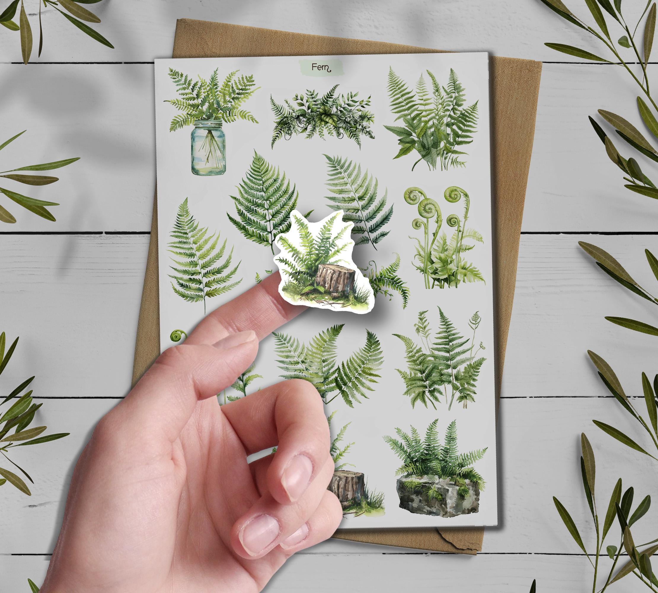 Fern Stickers: Botanical Greenery Scrapbooking Stickers