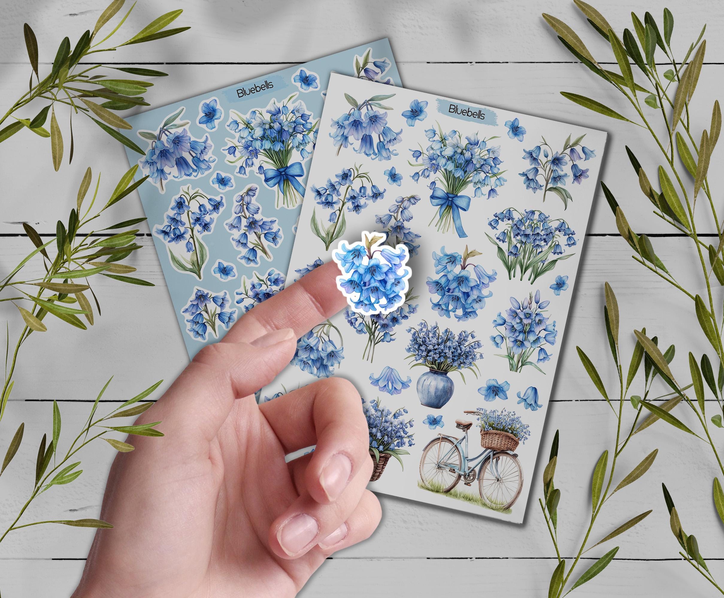 Bluebells Flower Stickers. Bluebells Sticker sheet. Spring Stickers. Bullet Journal. Floral Planner Sticker. Scrapbooking
