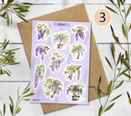Wisteria sticker sheet. Purple Wisteria Stickers. Wisteria Flower Stickers. Summer Blossom Stickers. Bullet Journal. Violet Planner Sticker
