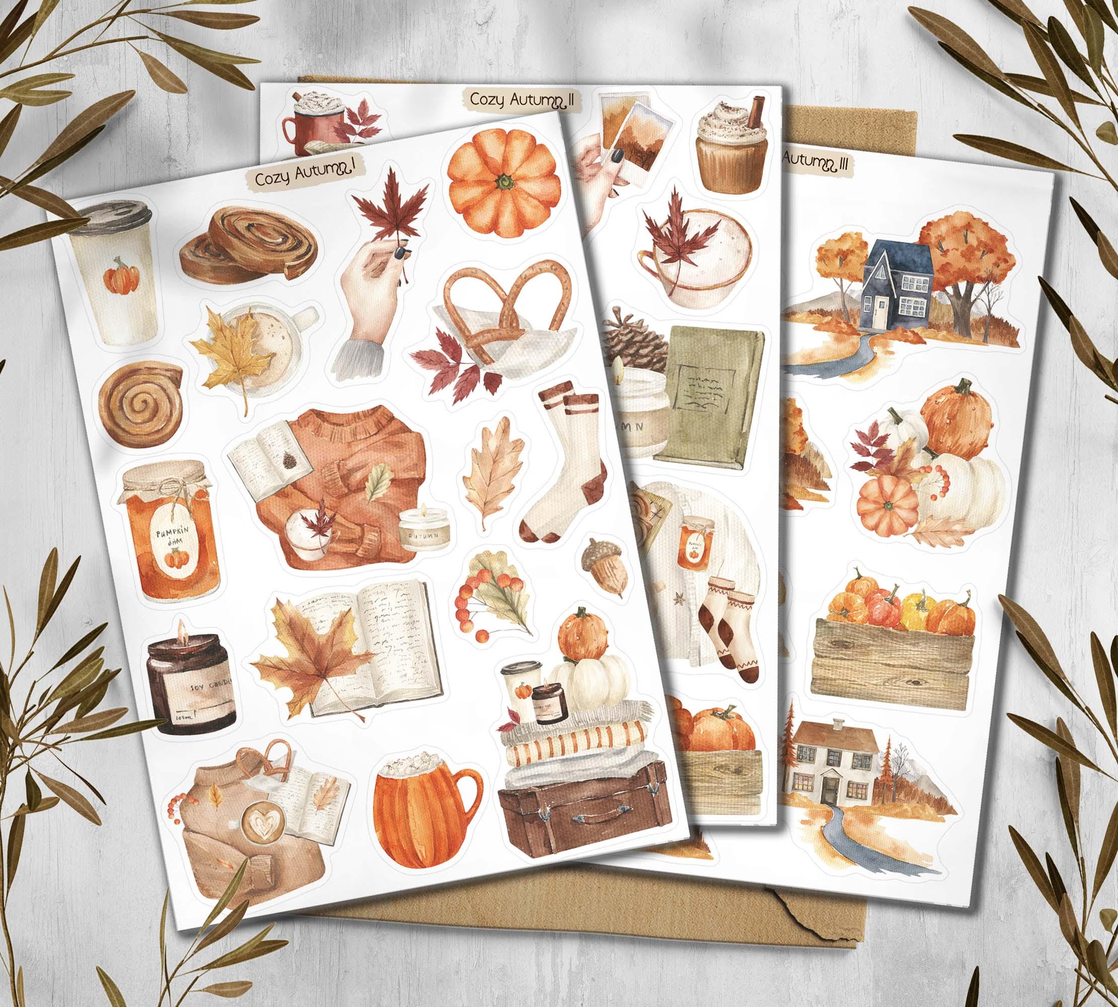 Autumn Sticker. Fall Stickers. Cozy Autumn Stickers. Fall Stickers. Cottagecore Stickers. Autumn Planner Stickers. Amber Sticker