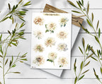 Dahlia Sticker Sheet: Floral Planner Stickers