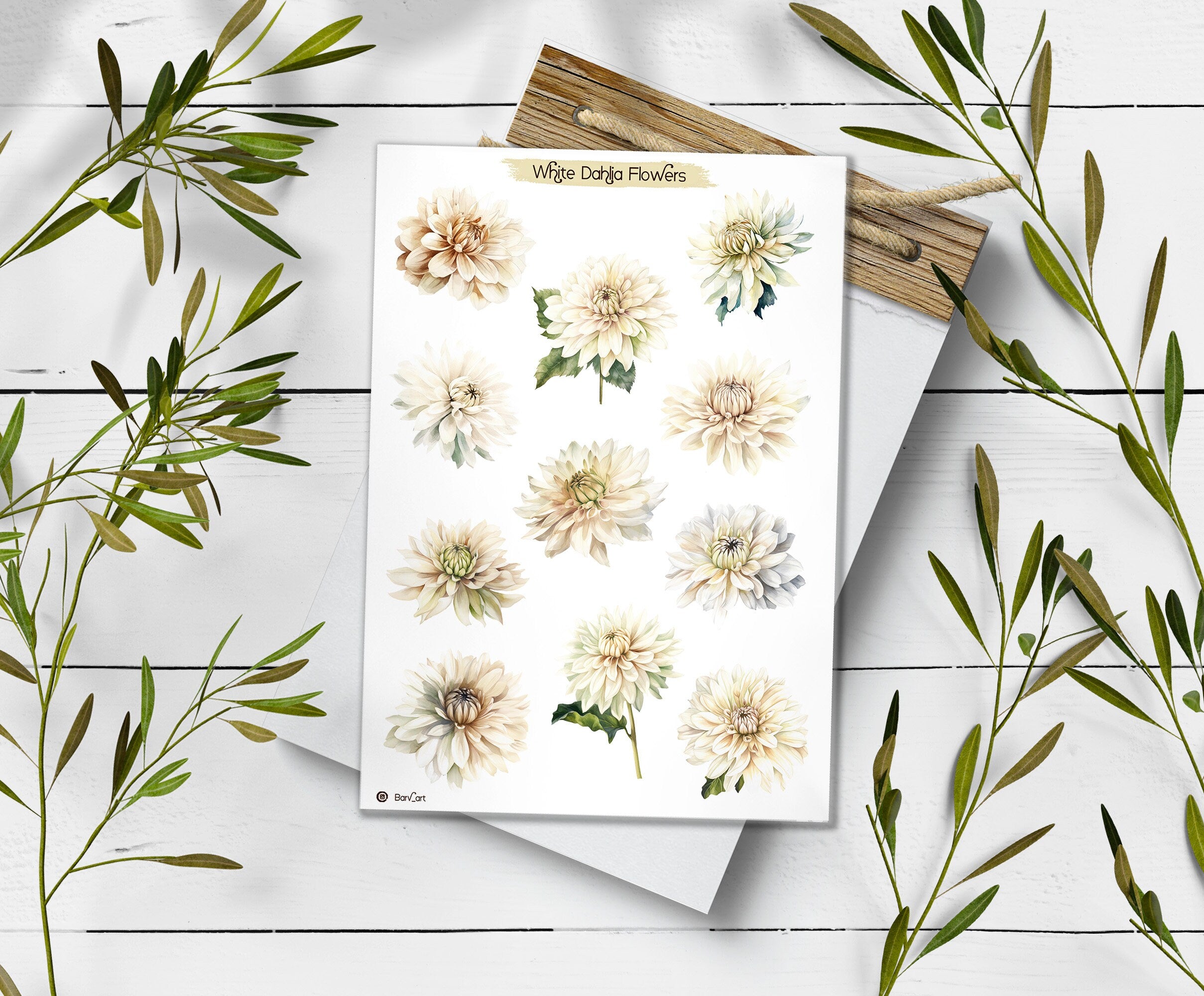 Dahlia Sticker Sheet: Floral Planner Stickers