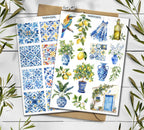 Mediterranean Stickers. Travel Stickers. Mediterranean Summer Holiday Stickers. Europe Stickers. Around the World. Lemon Scrapbooking