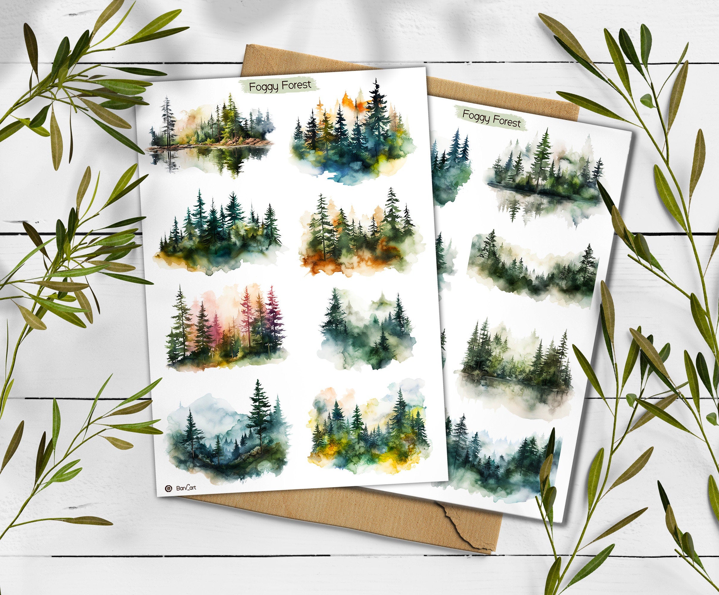 Foggy Forest Stickers