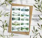 Watercolor Mountain Stickers