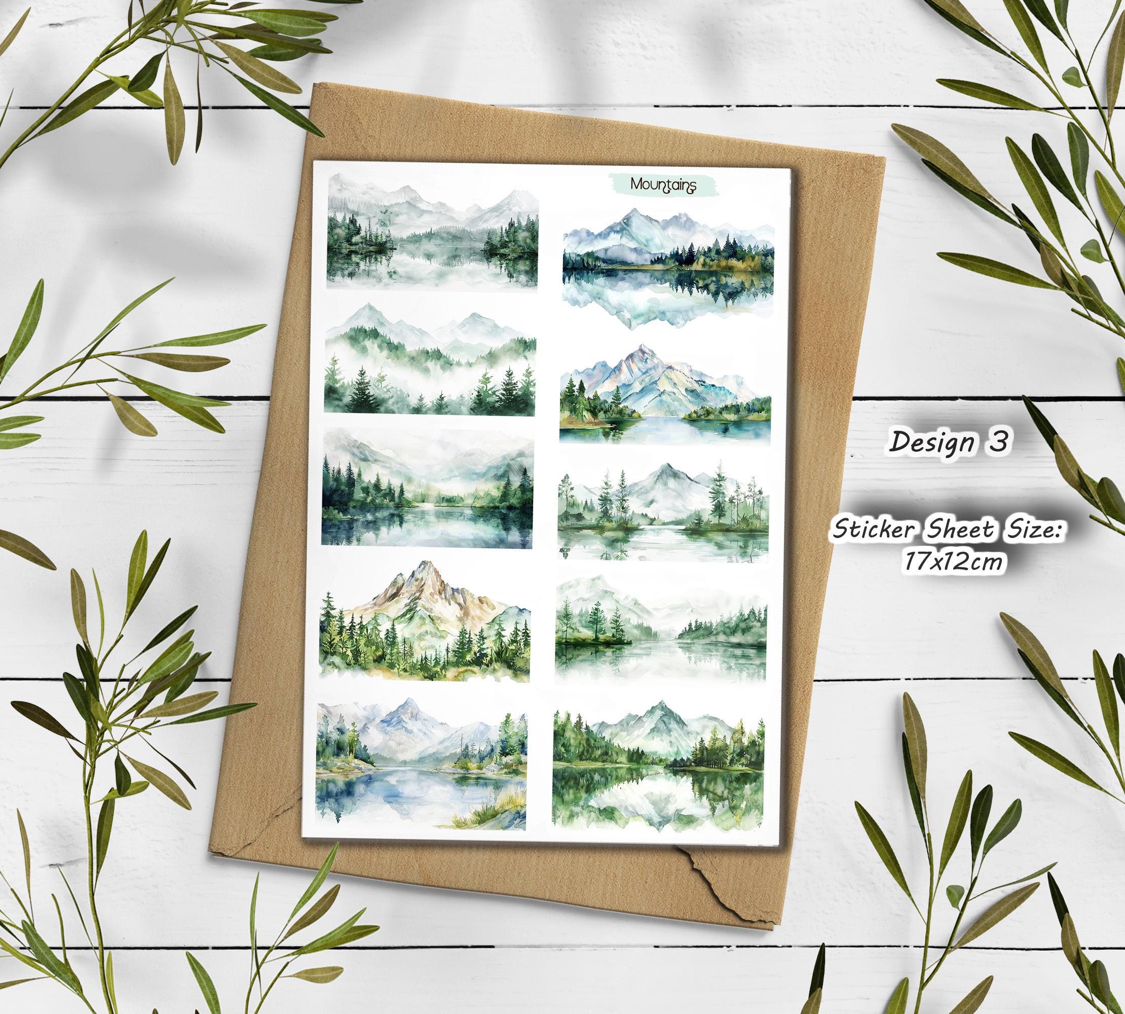 Watercolor Mountain Stickers