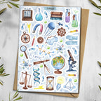 Watercolor Science Stickers: Chemistry, Teacher, Journal