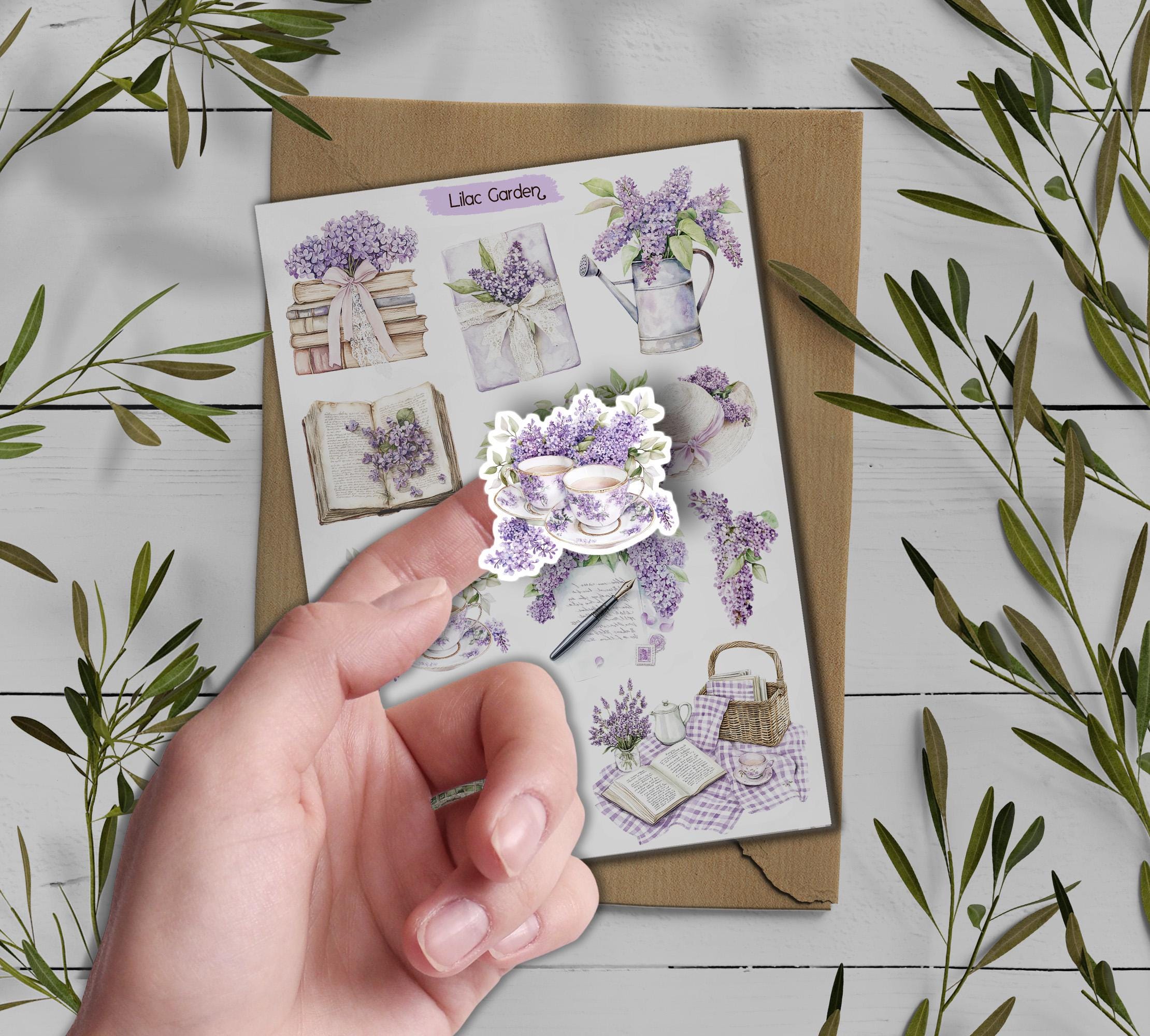 Lilac Garden Stickers: Floral Planner Stickers