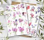 Sweetpeas Flower Stickers: Botanical Scrapbooking Stickers