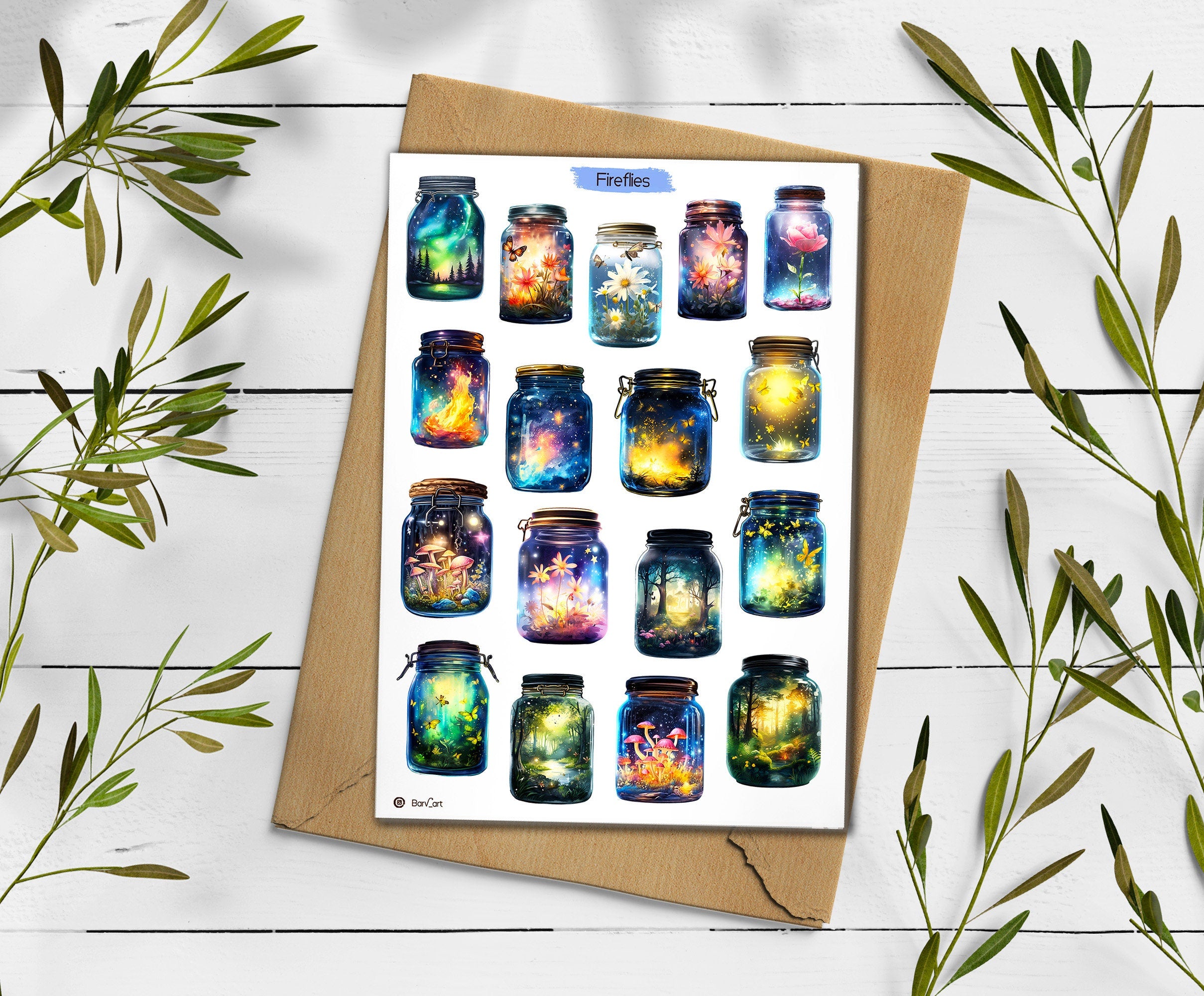 Fairy Jar Stickers: Magic Potion Bottles, Scrapbooking