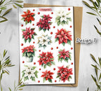 Poinsettia Christmas Stickers