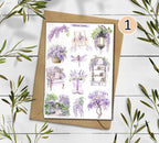 Wisteria sticker sheet. Purple Wisteria Stickers. Wisteria Flower Stickers. Summer Blossom Stickers. Bullet Journal. Violet Planner Sticker