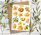 Mango Stickers: Tropical Fruit Planner Stickers, Scrapbooking