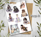 Halloween Stickers. Witch, Ghost, Pumpkin Scrapbooking Stickers. Fall Halloween planner stickers.