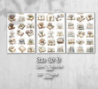 Floral Books Stickers: Vintage Library Planner Scrapbooking
