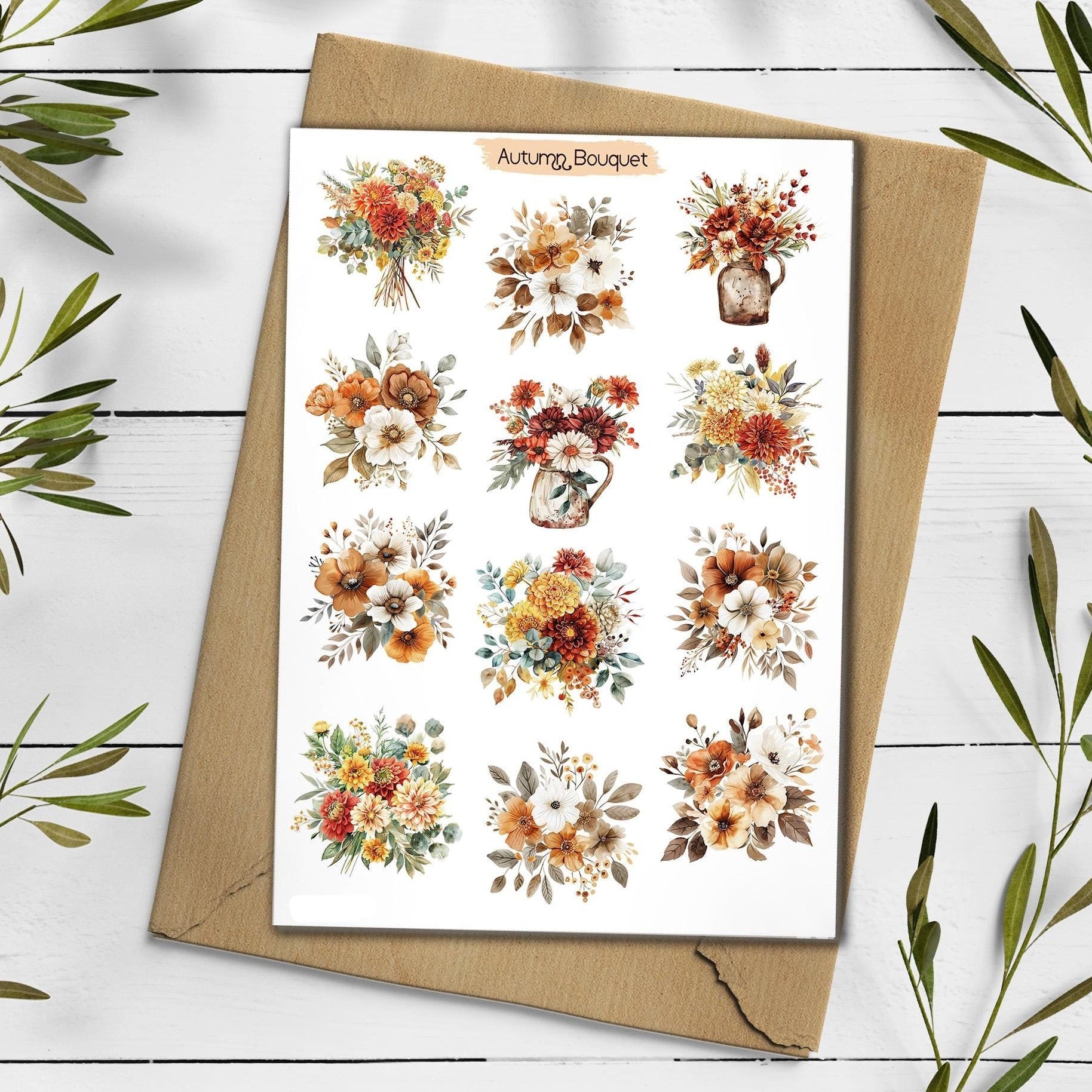 Autumn Floral Stickers