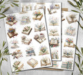 Floral Books Stickers: Vintage Library Planner Scrapbooking