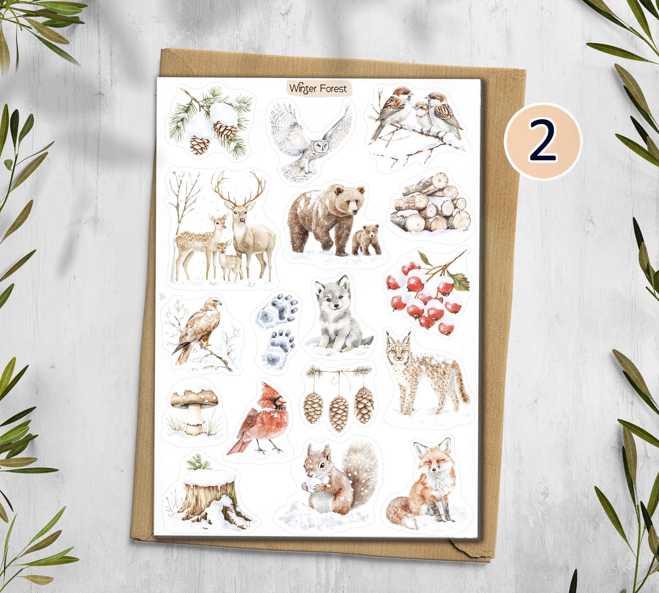 Winter Forest Animals Stickers