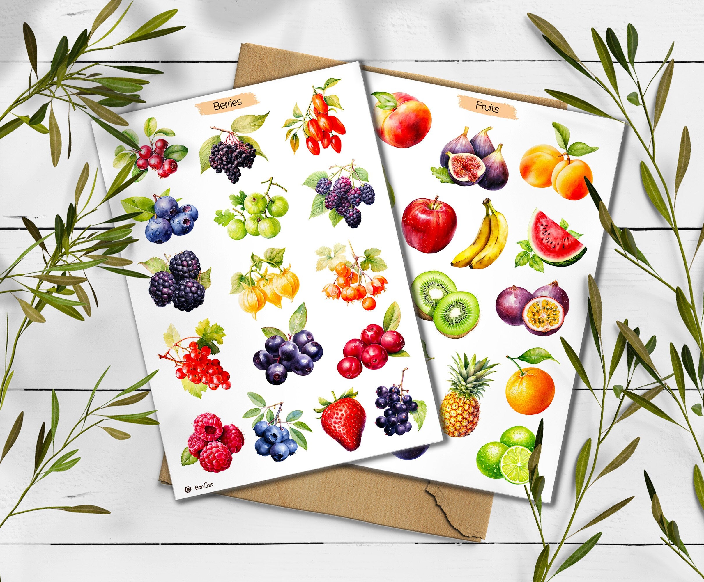 Fruit & Berry Stickers Planner Scrapbooking