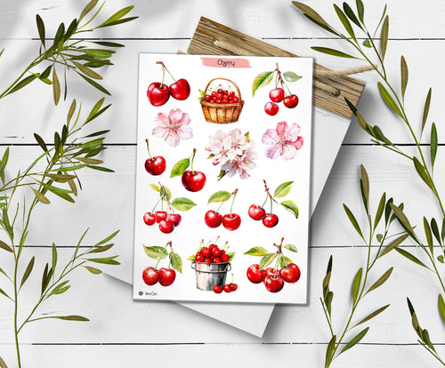 Cherry Stickers: Cottagecore Planner Stickers, Scrapbooking
