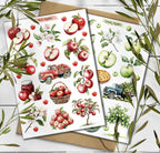 Apple Stickers: Cottagecore Planner, Scrapbook Decoration