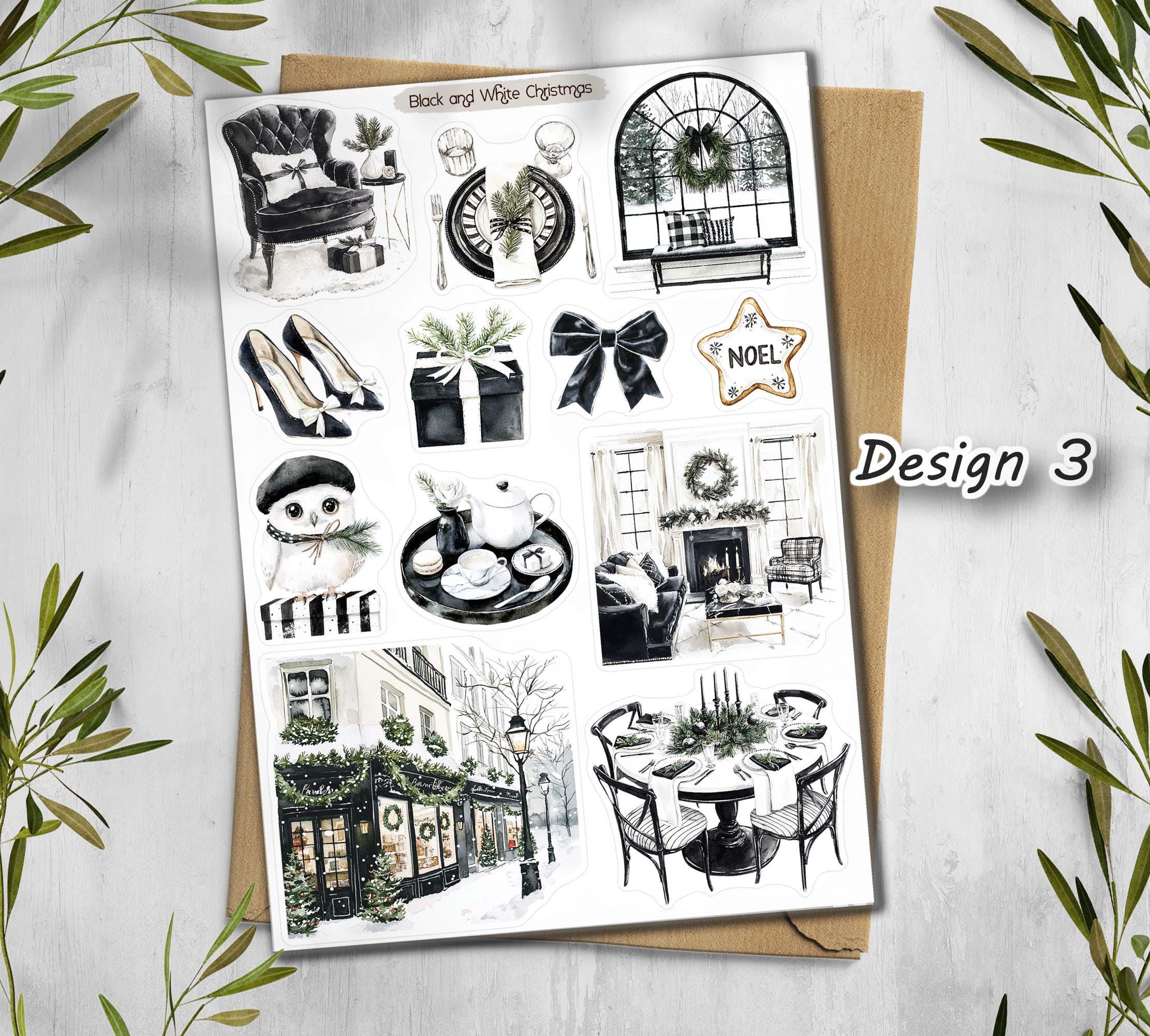 Black and White Winter Stickers