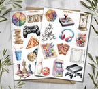 Game Night Stickers. Gaming Stickers. Bord Games Stickers. Family night Sticker Sheet. Planner Scrapbooking