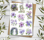 Clematis Stickers. Clematis Flowers Sticker. Wildflowers Sticker Pack. June Summer Stickers. Clematis Flowers. Bullet Journal, Scrapbooking
