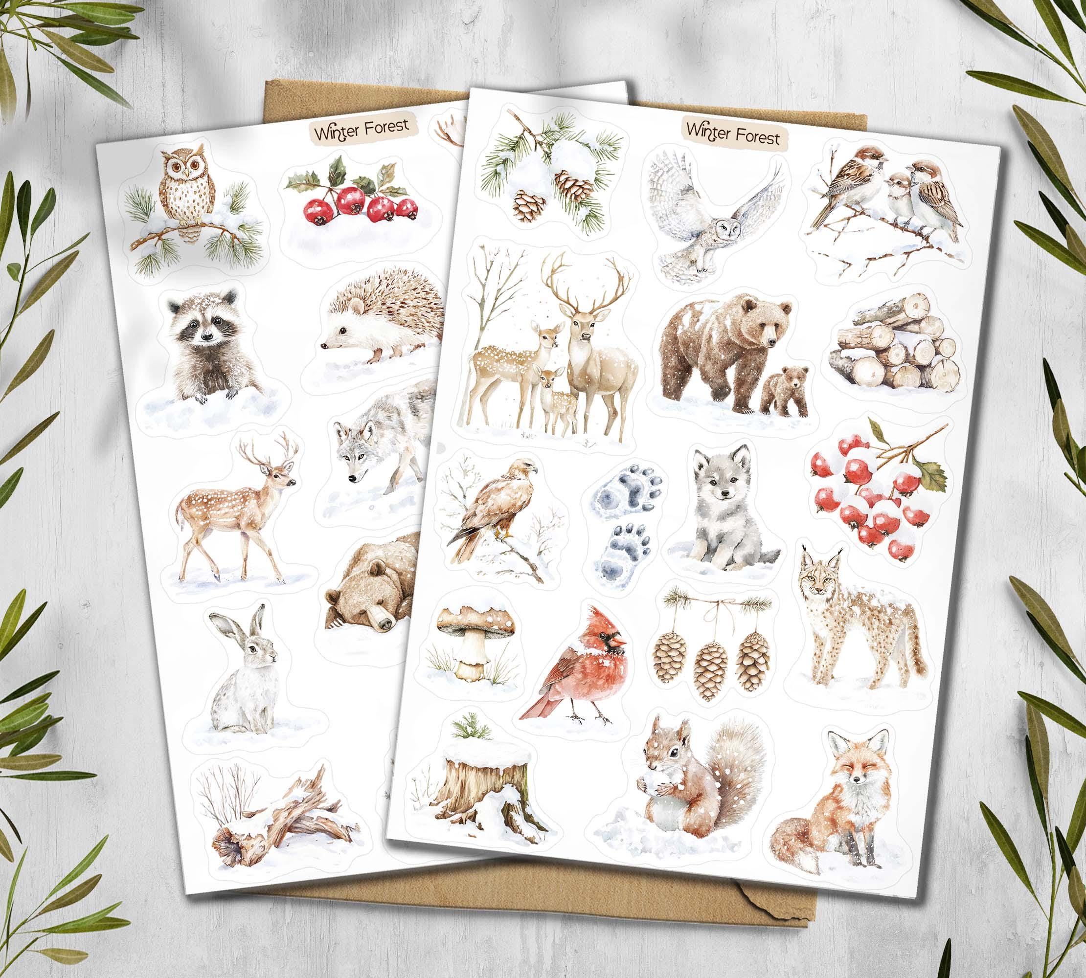 Winter Forest Animals Stickers