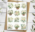 White Roses Sticker Pack: Floral Bouquet, Scrapbooking