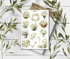 Daisy Sticker Sheet: Watercolor Wildflowers, Spring Planner Stickers
