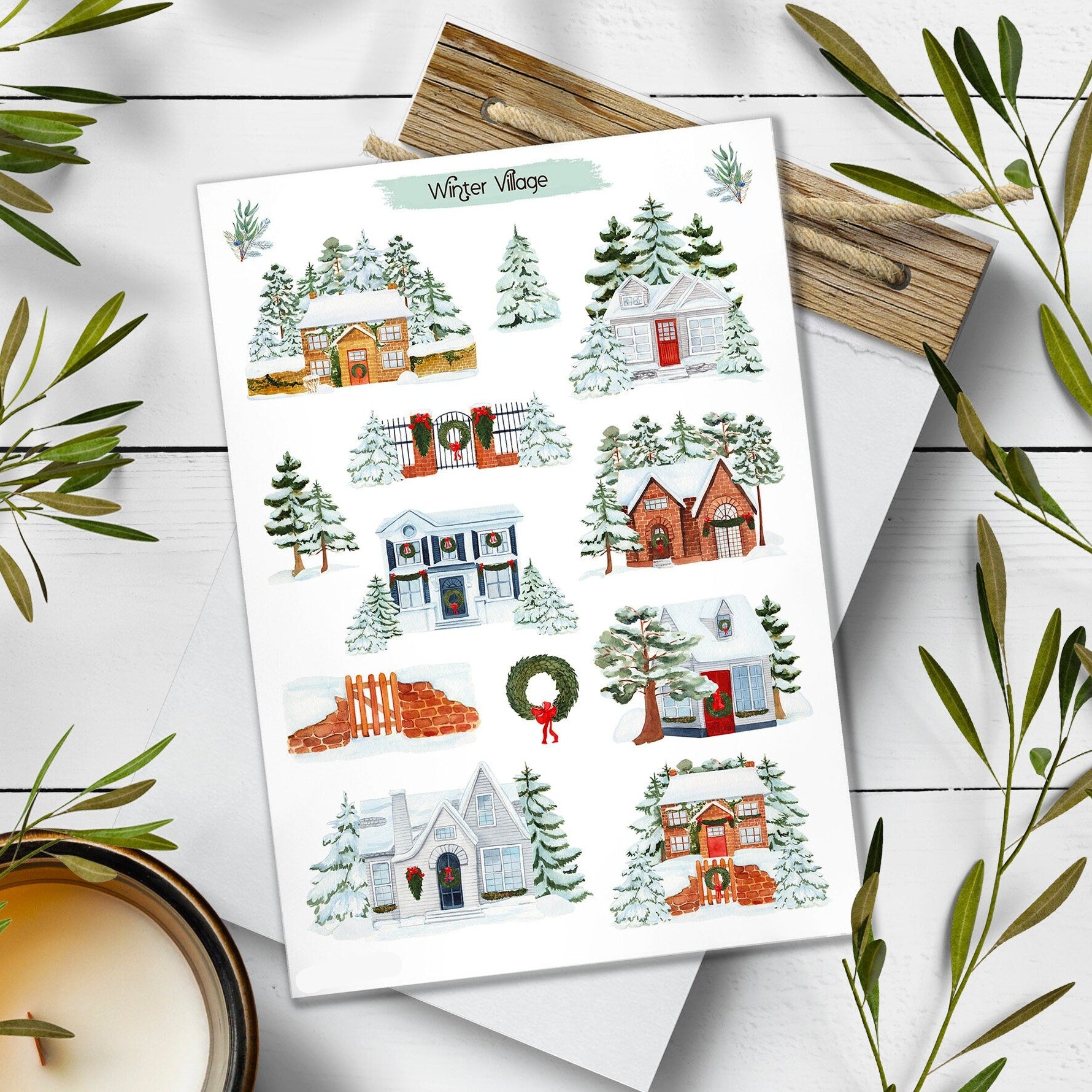 Winter Village Sticker Sheet
