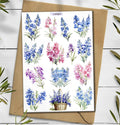 Larkspur Birth flower Stickers. Larkspur flowers Sticker. Wildflowers Sticker Pack. Delphinium Stickers. Blue Flower Sticker. Bullet Journal