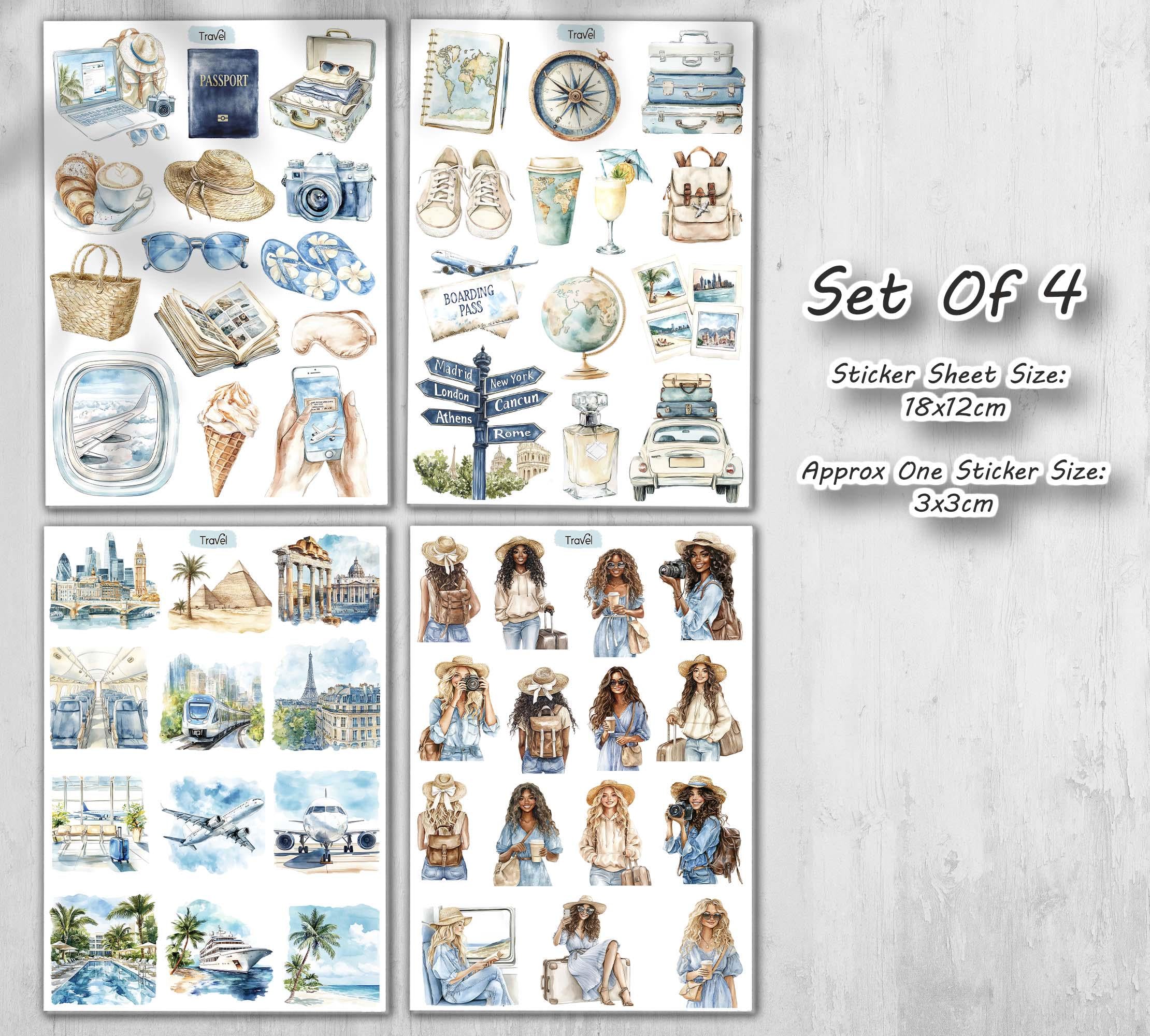 Summer Travel Stickers. Europe Holiday Stickers. Summer Planner Stickers. Scrapbooking