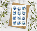 Blue & White Flower Stickers (00168)