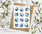 Blue & White Flower Stickers (00168)