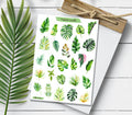 Tropical Plant Leaf Sticker Sheet: Handmade Planner Stickers