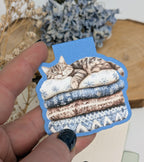 Sleeping Cat Magnetic Bookmark. Cute Page Marker. Reading Accessories