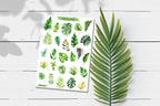 Tropical Plant Leaf Sticker Sheet: Handmade Planner Stickers