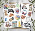 Game Night Stickers. Gaming Stickers. Bord Games Stickers. Family night Sticker Sheet. Planner Scrapbooking
