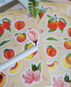 Peach Stickers. Peach Sticker Pack. Peach tree Stickers. Bullet Journal. Peach Sticker Sheet. Fruit Stickers. Summer Stickers