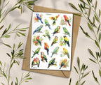 Parrot Watercolour Stickers. Birds Planner Stickers