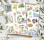 Greece Travel Sticker Sheet: Mediterranean Lemon Stickers