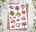 Fuchsia Flower Stickers: Spring Wildflower Planner Stickers