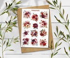 Burgundy Blush Rose Stickers