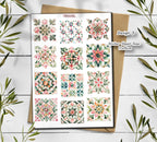 Moroccan Tile Stickers: Travel Scrapbook Planner Stickers