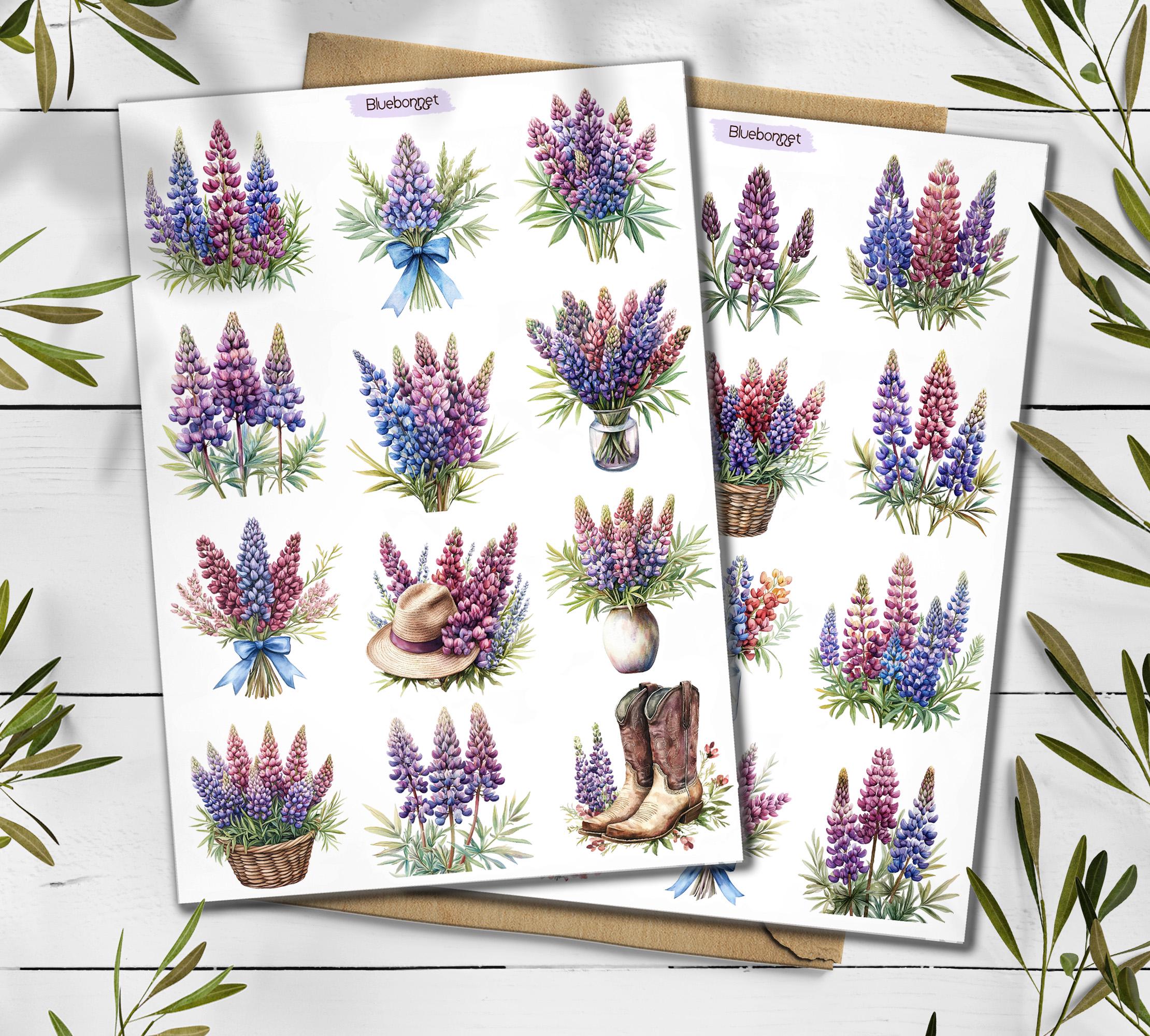 Bluebonnet flower Stickers