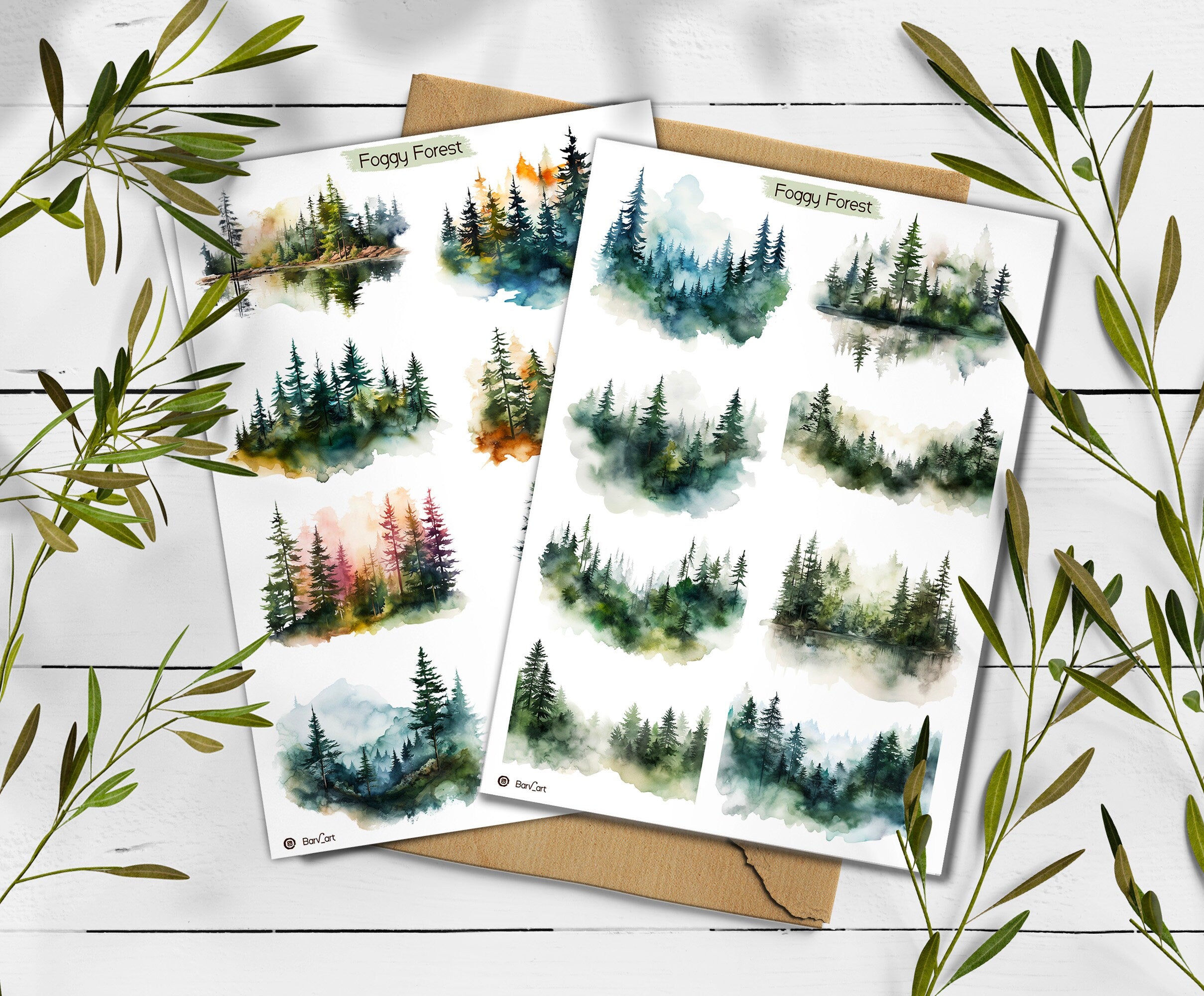 Foggy Forest Stickers